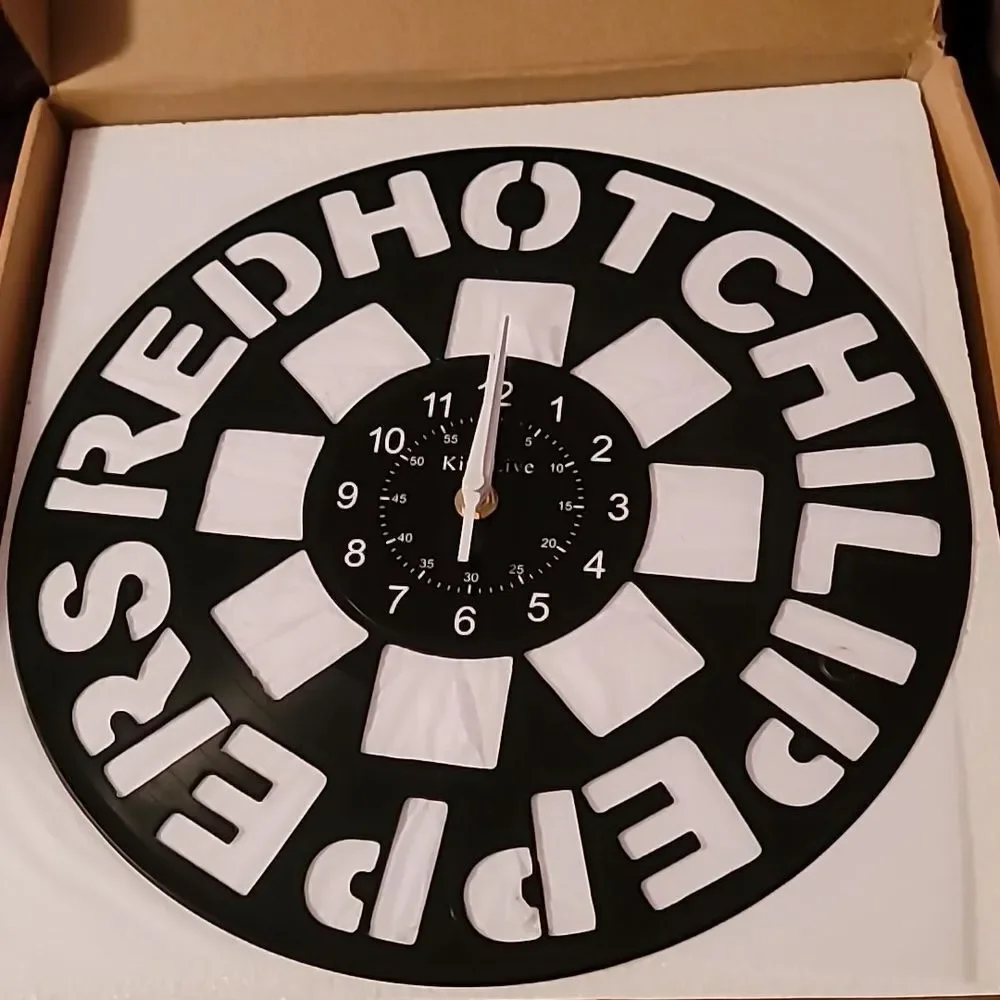 NEW Red Hot Chili Peppers RHCP Vinyl Record Album Carved Wall Clock Hard AltRock